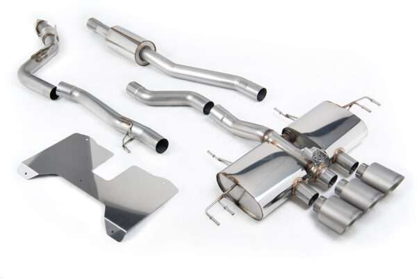 Cat-back 3' semi-ruidoso "Road+" valvulado con colas GT-115 en titanio cepillado  - Honda Civic Type R FL-5 (Milltek)