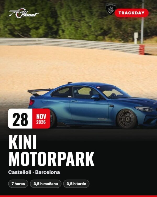 Cartel Trackday Kini Motorpark Castellolí - 28 de noviembre de 2026